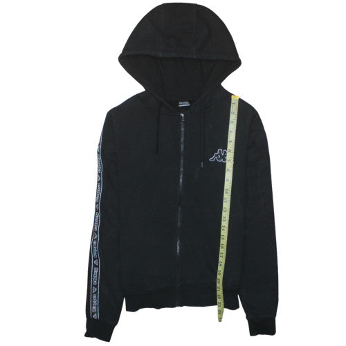 Kappa Womens Black Size 10 Full Zip Hoodie with Logo Trim