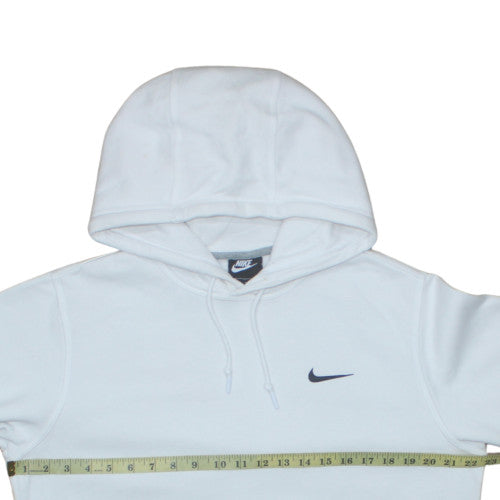 Nike Men's White Pullover Hoodie M Logo Fleece Sweatshirt