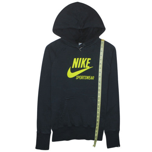 Nike Womens Black Sportswear Pullover Hoodie Size 12/14 Cotton Blend