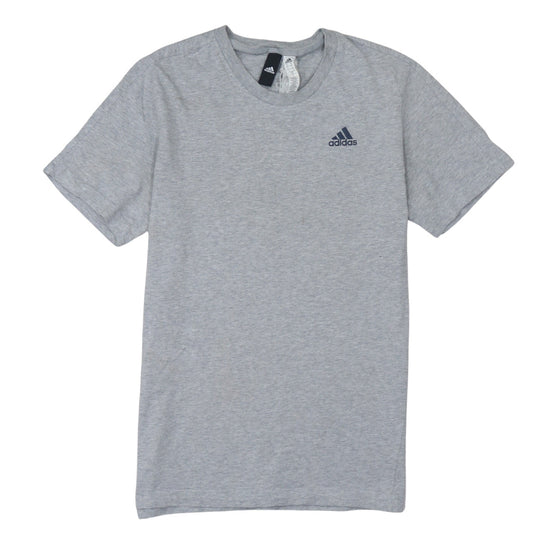 Adidas Men's Grey Short Sleeve Crew Neck Cotton T-Shirt Size S