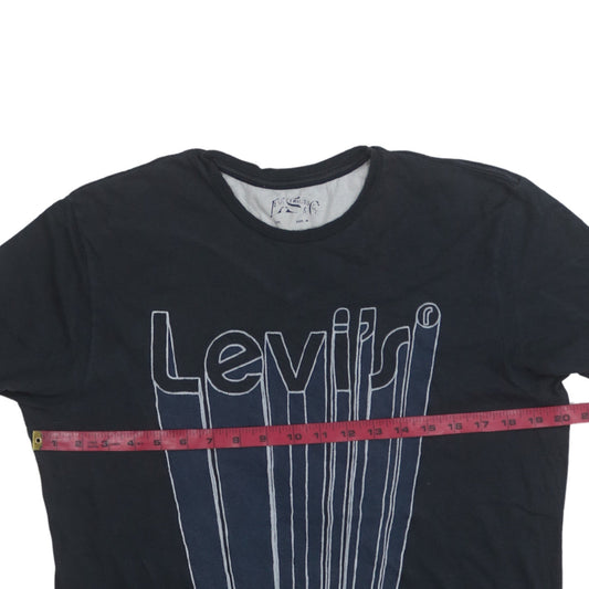 Levi's Men's Black Graphic Logo T-Shirt Size M Crew Neck