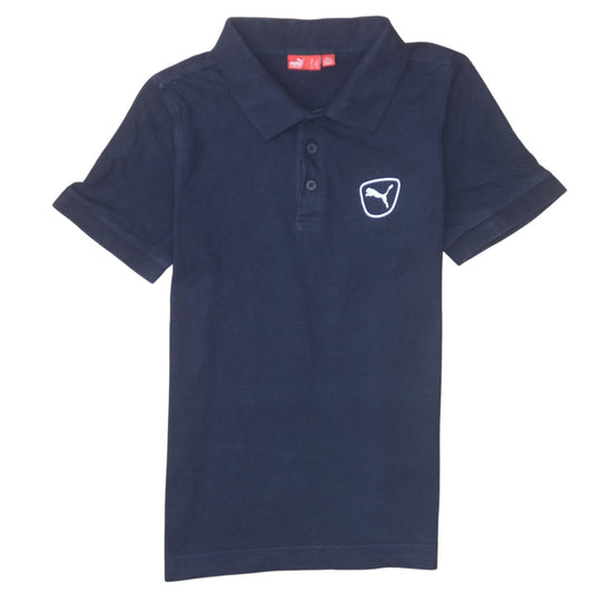 Puma Men's Blue Cotton Short Sleeve Polo Shirt Size S
