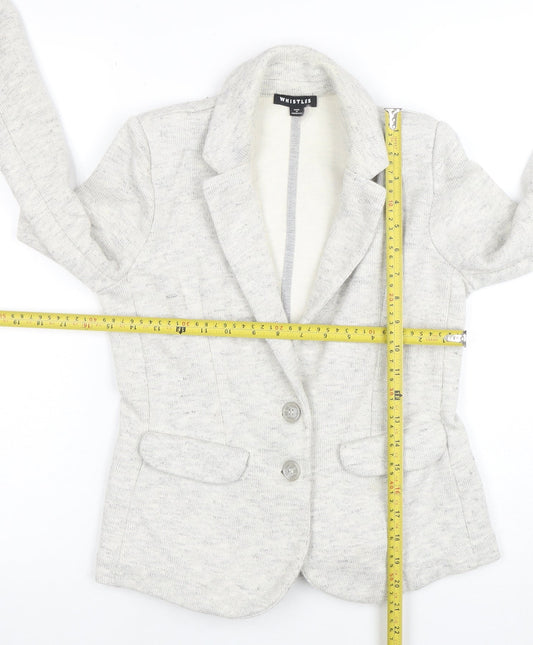 Whistles Womens Beige Cotton Blend Two-Button Blazer UK 6