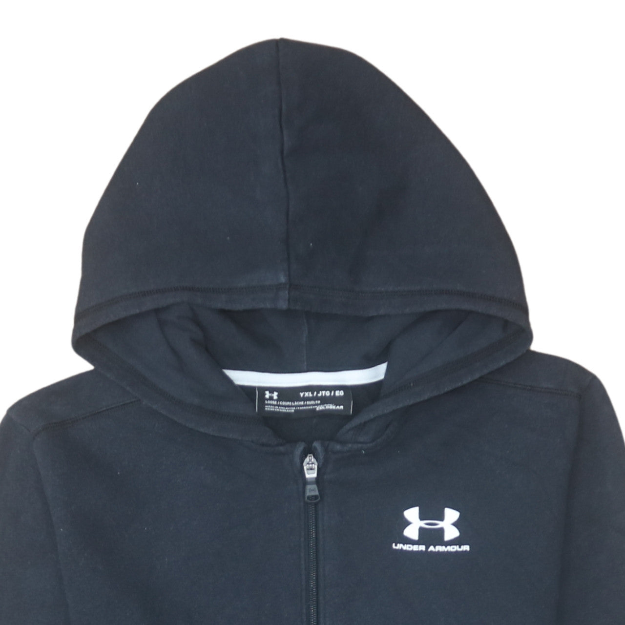 Additional view of Under Armour boys’ black yxl full zip hoodie fleece coldgear