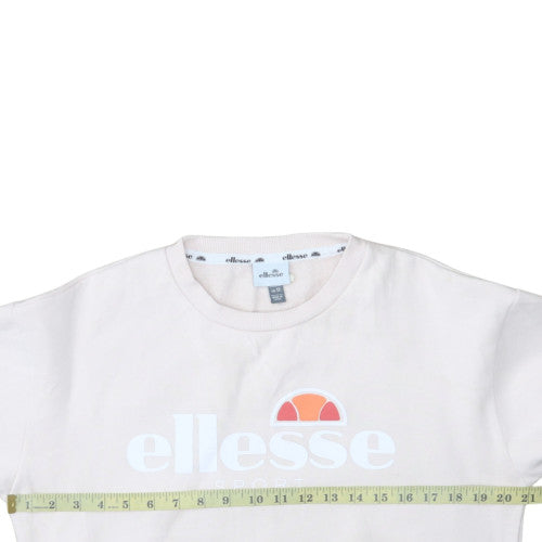 Ellesse Womens Beige Crew Neck Pullover Sweatshirt UK 12