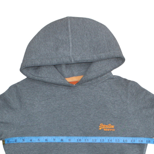 Superdry Men's Grey Pullover Hoodie Size M Classic Logo Sweatshirt