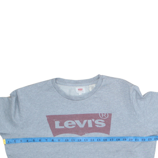 Levi's Men's Grey Crew Neck Logo Sweatshirt M Regular Fit