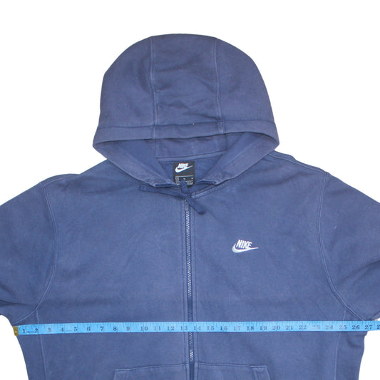 Nike Men's Blue Full Zip Hoodie XL Cotton Blend Sportswear