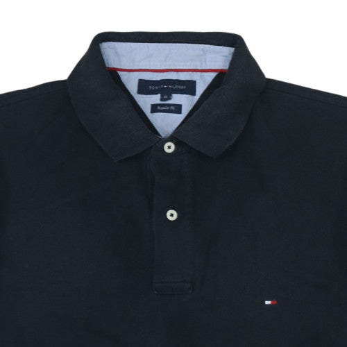 Tommy Hilfiger Men's Black Cotton Regular Fit Polo Shirt XL