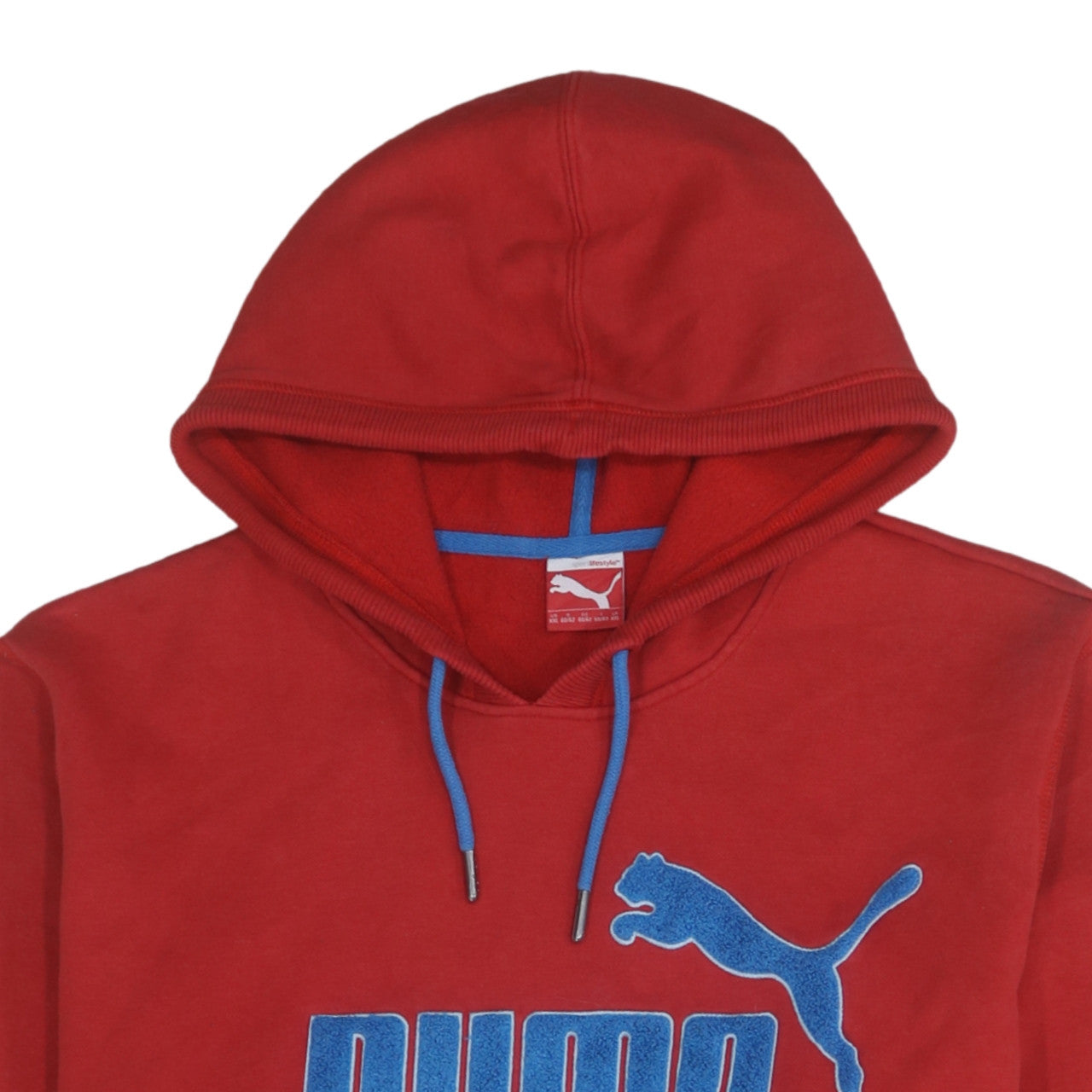 Puma Men’s Red 2XL Pullover Hoodie with Blue Logo