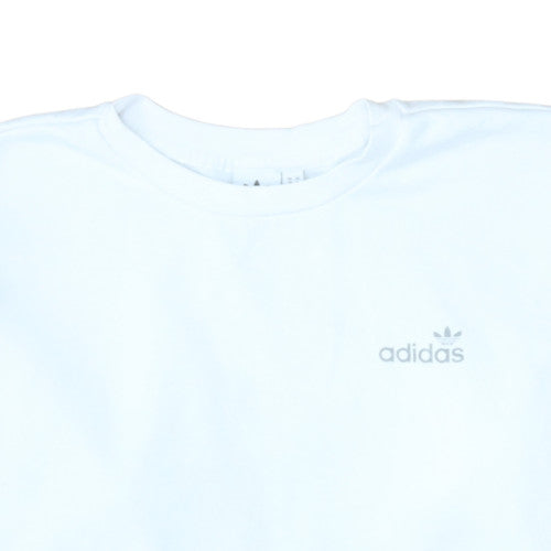 Additional view of Adidas Women's White Crew Neck Pullover Sweatshirt, size 10, Cotton Blend