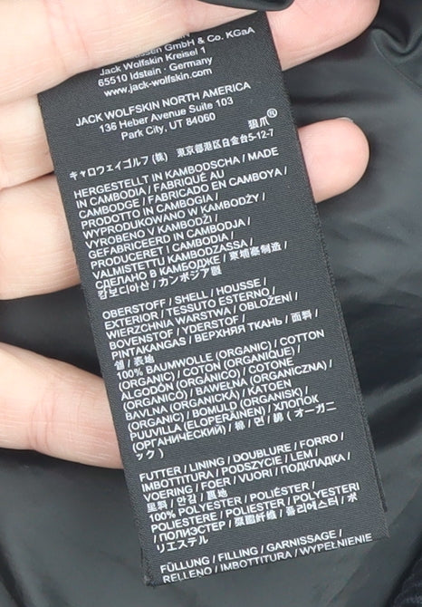 Jack Wolfskin Women Black Corduroy Puffer Jacket Size 10/12