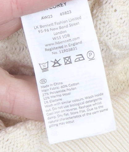 Additional view of LK Bennett Women’s Ivory Cable-Knit Wool Cotton Jumper XS