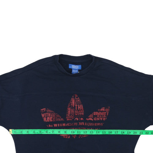 Adidas Mens Blue Graphic Crew Neck Sweatshirt XS Pullover