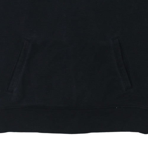 Additional view of Fila Men's Black Pullover Hoodie, size M, Logo Fleece Sweatshirt