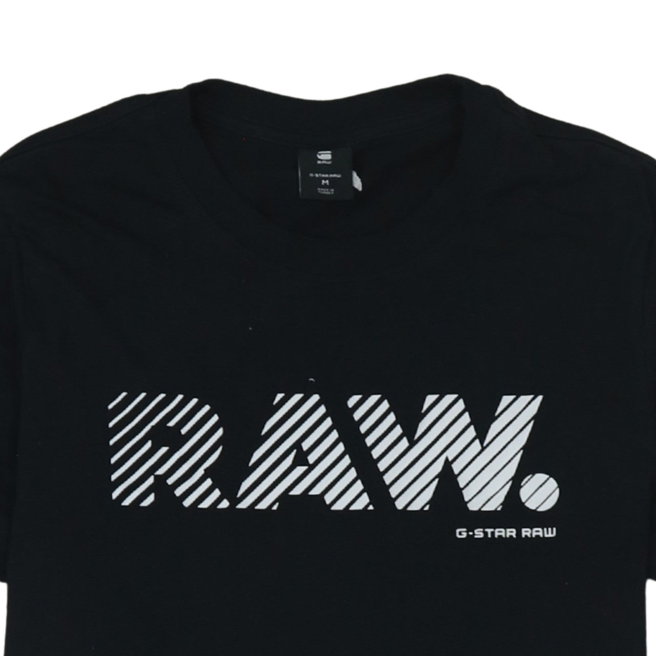 G-Star RAW Men's Black Slim Fit Graphic Logo T-Shirt Size M