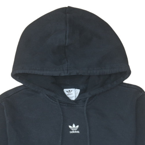 Additional view of Adidas women’s black pullover hoodie, size UK 6, cotton blend casual