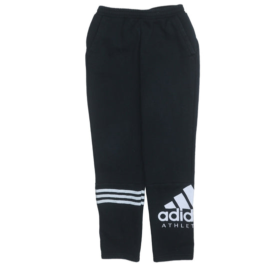 Adidas Boys Black Jogger Activewear Sweatpants 12 Years Fleece Tapered Fit