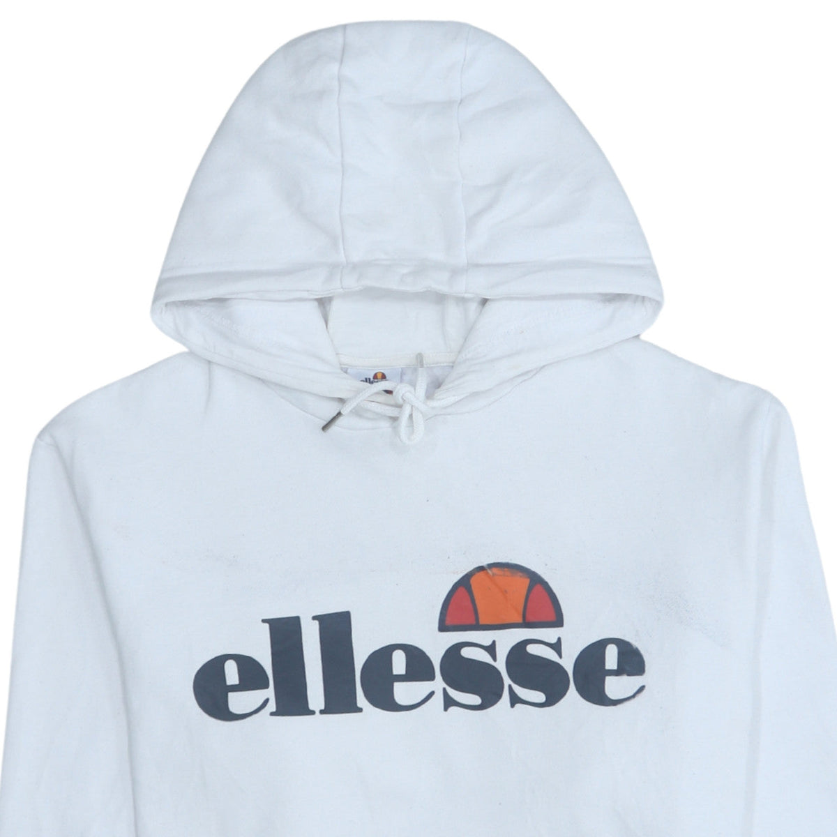 Additional view of Ellesse Women's White Pullover Hoodie UK 14 Cotton Blend Logo Sweatshirt