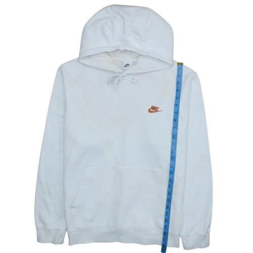 Nike Men's White Pullover Hoodie L Fleece Logo Sportswear