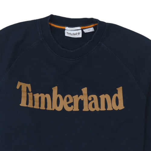 Timberland Men's Blue Logo Crew Neck Sweatshirt Size S Regular Fit