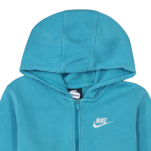 Nike Girls Blue Full Zip Hoodie L 147-158cm Fleece Sweatshirt