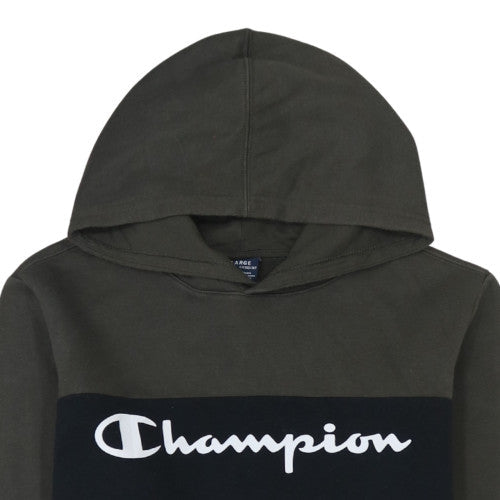 Additional view of Champion boys’ black pullover hoodie 13-14 years logo colourblock sweatshirt