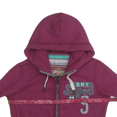 Superdry Women’s Purple Full Zip Hoodie Medium Cotton Blend