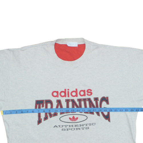 Adidas Men's Grey Training T-Shirt L Crew Neck Short Sleeve Sports Tee