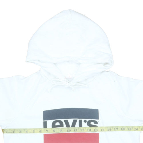 Levi's Men's White Pullover Hoodie S Graphic Logo Sweatshirt