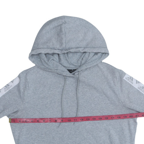 Adidas Boys Grey Pullover Hoodie Size L Fleece Sportswear