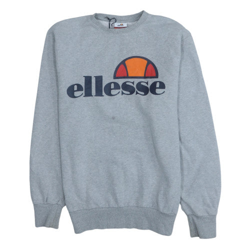 Ellesse Womens Grey Logo Crew Neck Pullover Sweatshirt UK 12