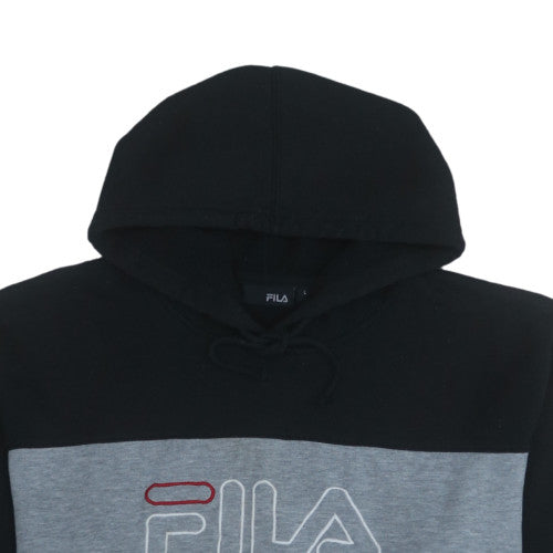 FILA Mens Black Pullover Hoodie L Regular Fit Sportswear