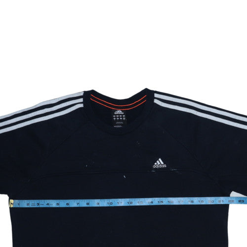 Adidas Men Black Crew Neck Pullover Sweatshirt Size M Sports Fleece