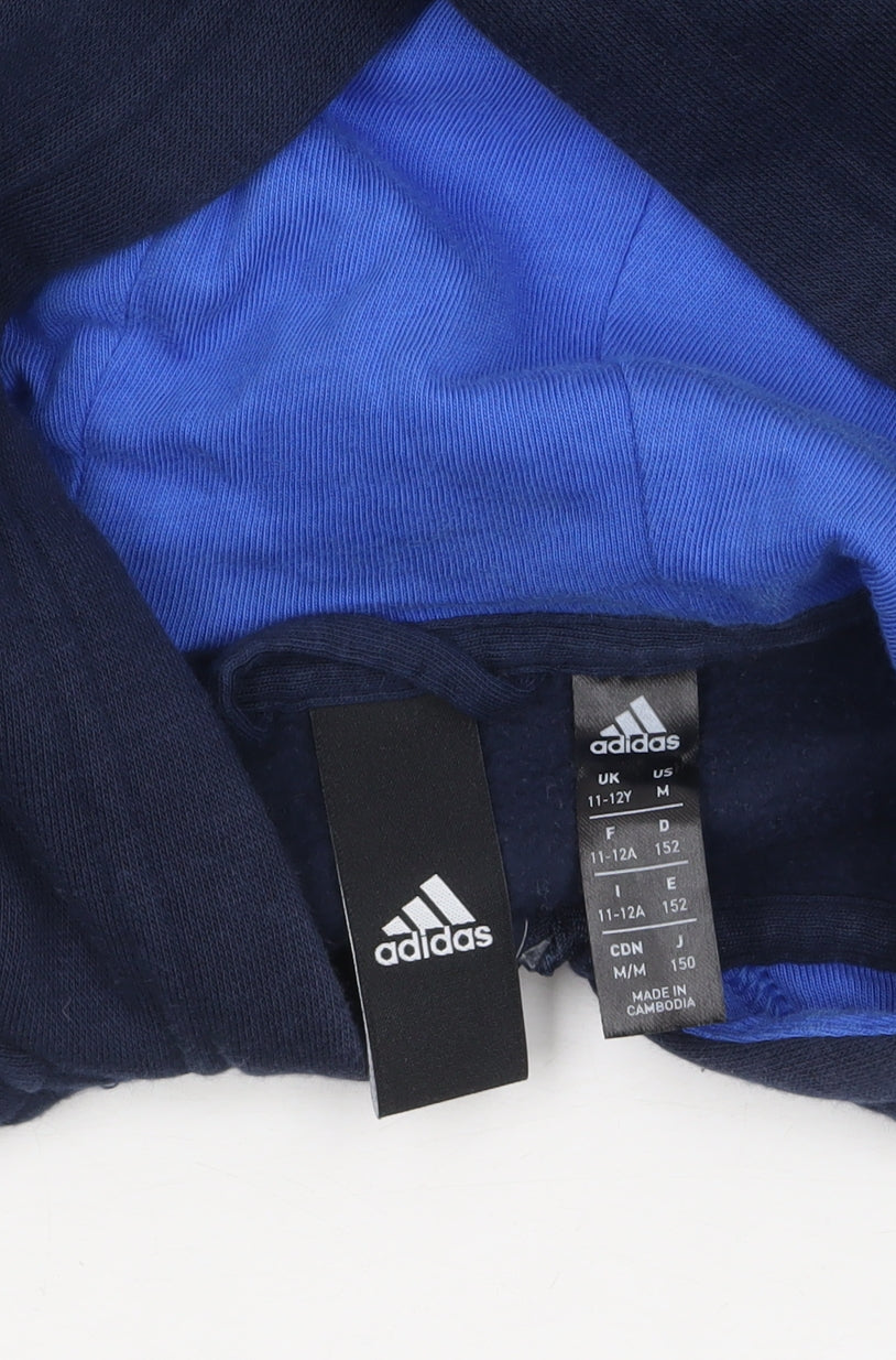 Additional view of Adidas boys’ navy blue full zip hoodie 11-12 years cotton blend