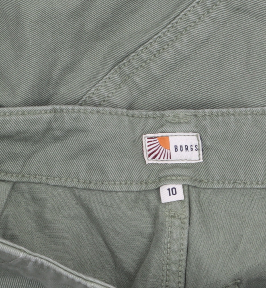 Burgs Womens Green Cargo Trousers Size 10 Cotton Twill Pants