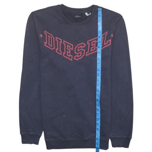 Diesel Mens Blue Cotton Crew Neck Pullover Sweatshirt L
