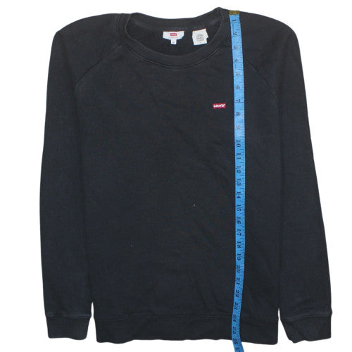 Levi's Men's Black Crew Neck Fleece Sweatshirt M Regular Fit