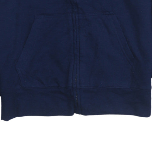 Additional view of Levi's boys’ blue full zip hoodie, size 14, years cotton blend logo sweatshirt