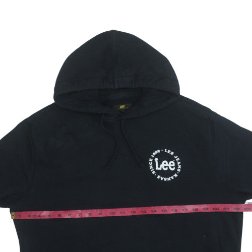 Lee Men's Black Pullover Hoodie L Classic Logo Cotton Sweatshirt