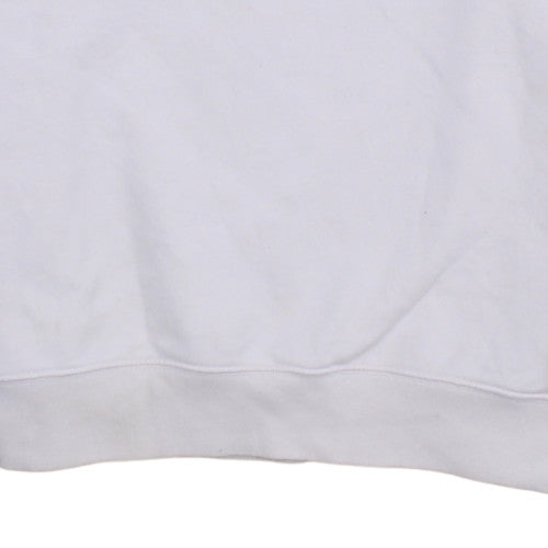 Additional view of Fila Women White Colourblock Sweatshirt Medium Logo Crew Neck Casual