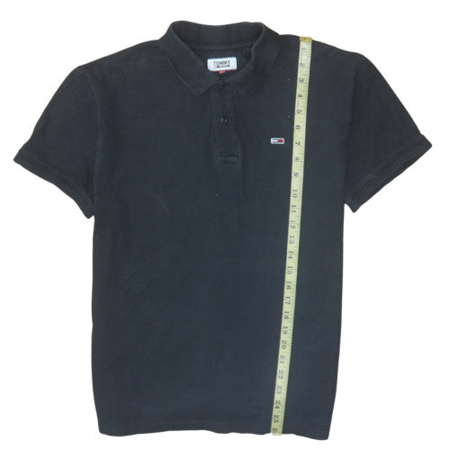 Tommy Jeans Men's Black Cotton Polo Shirt Size L Classic Fit