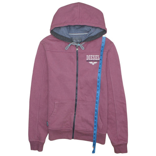 Diesel Mens Purple Full Zip Hoodie M Cotton Blend Fleece