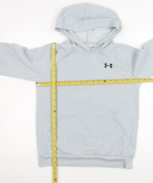 Under Armour Boys Grey Pullover Hoodie YLG Cotton Blend Fleece