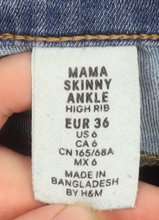 H&M Women’s Blue Maternity Skinny Ankle Jeans Size 8