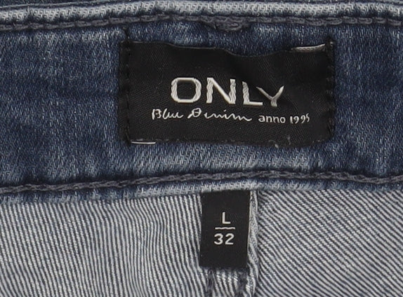 Brand and care label for Only Women's Blue Skinny Jeans L 32 Distressed Denim