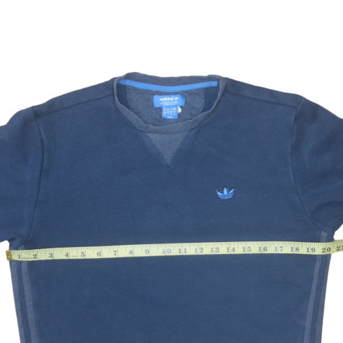 Adidas Mens Blue Crew Neck Pullover Sweatshirt Size S
