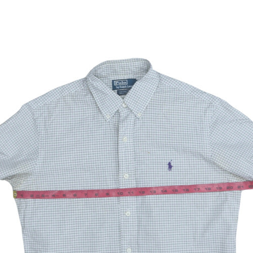 Ralph Lauren Men’s Blue Check Slim Fit Cotton Long Sleeve Shirt 15.5 39