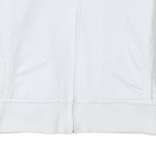 Reebok Womens White Full Zip Hoodie Size M Classic Logo Sportswear