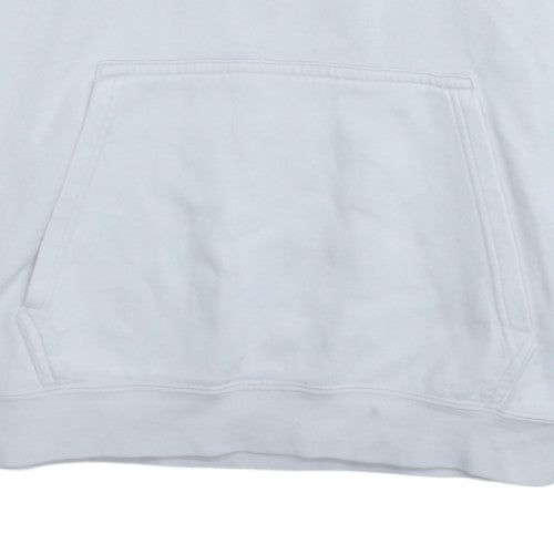 Nike Mens White Pullover Hoodie L Regular Fit Fleece Sweatshirt